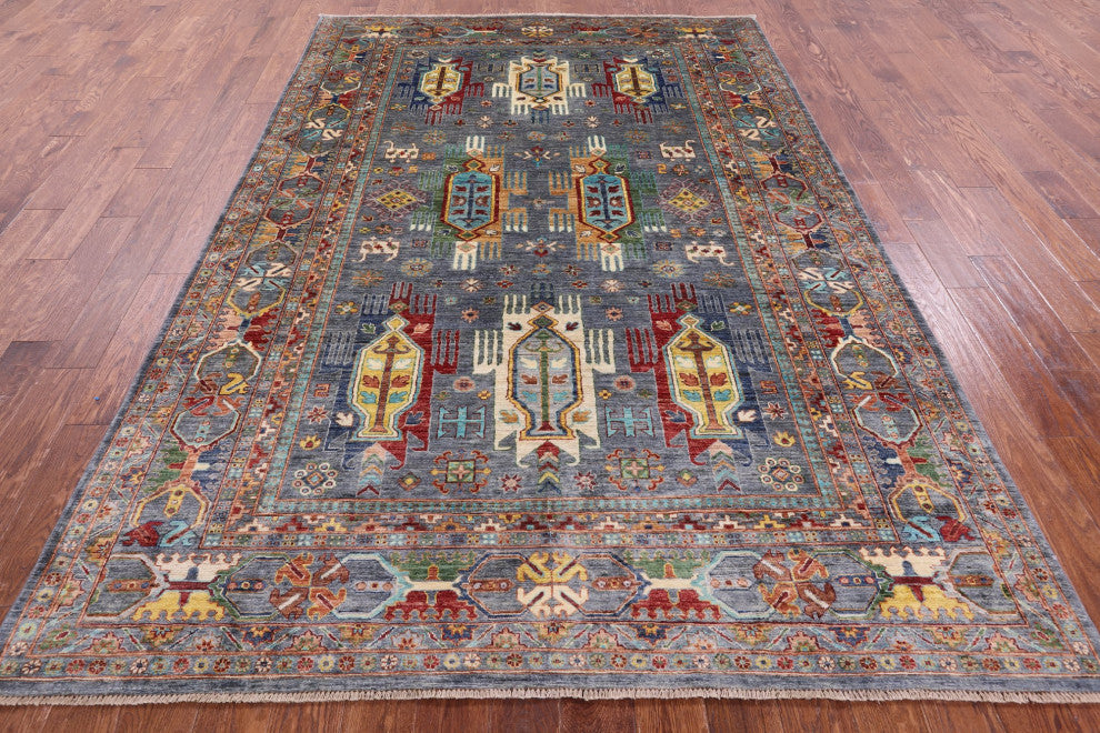 Hand-Knotted Tribal Fine Serapi Rug 6' 9" X 10' 0" - Q12488