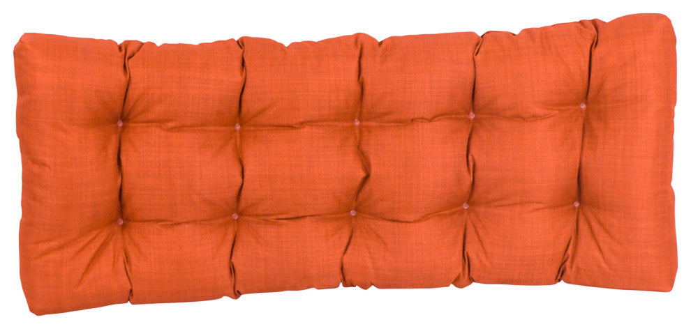 51"x19" Tufted Solid Outdoor Spun Polyester Loveseat Cushion Orange