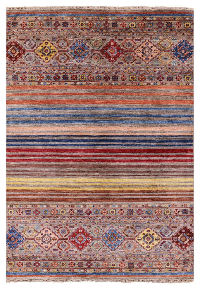 5' 8" X 8' 3" Super Kazak Khorjin Hand-Knotted Rug Q7643