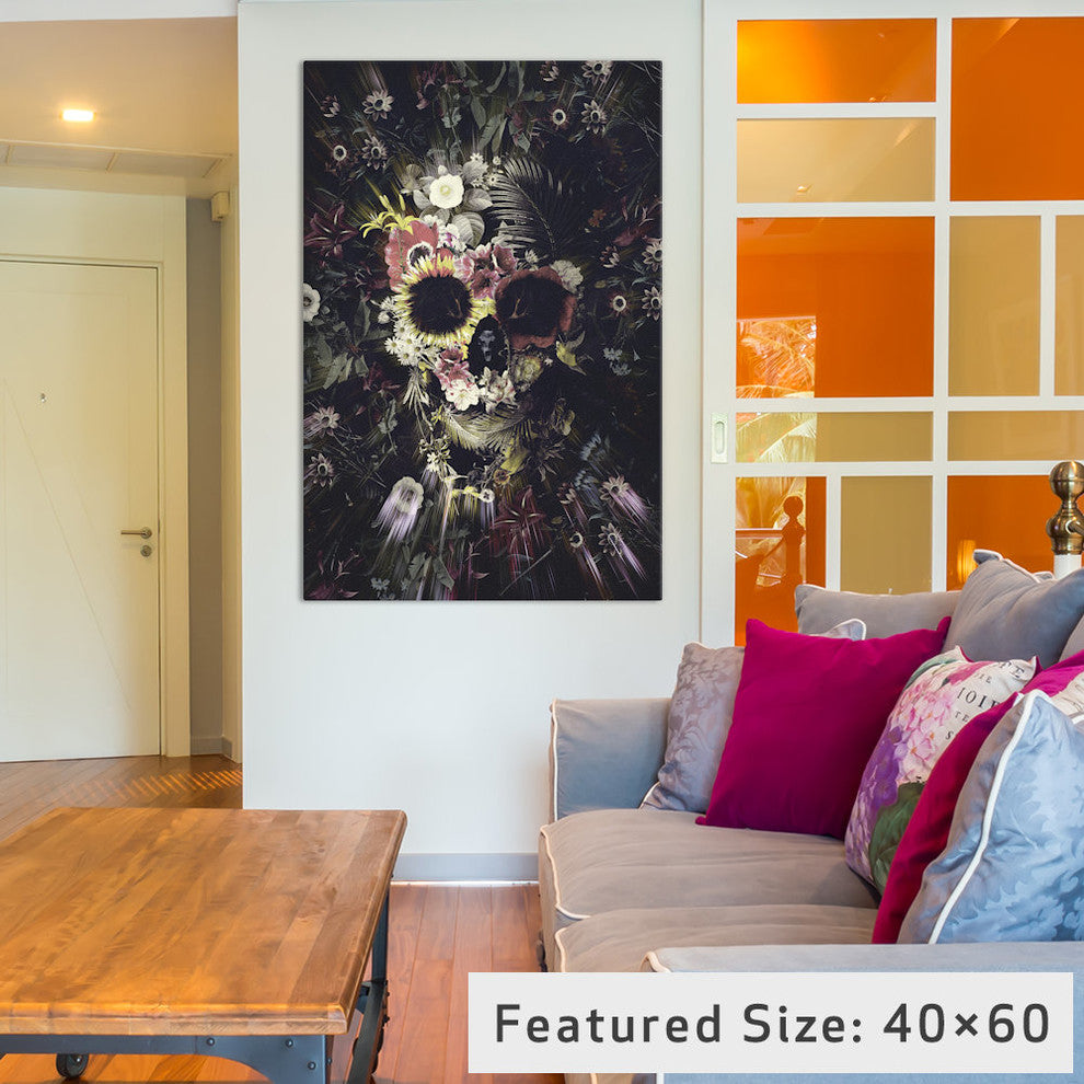 "Garden Skull" by Ali Gulec, 26x18x1.5"