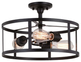 Akron 15" 3 Light Semi-Flush Mount Oil Rubbed Bronze