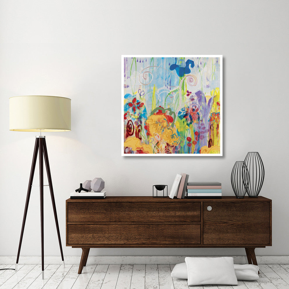 "Good Morning Garden" Digital Paper Print by Joan Elan Davis, 42"x42"