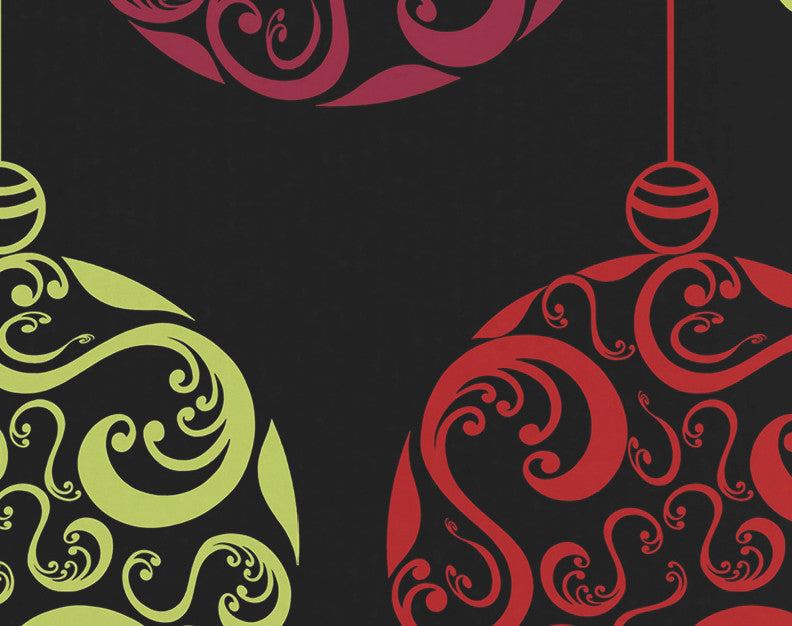 Painterly Bulbs Decorative Holiday Geometric Print Hand Towel, Black
