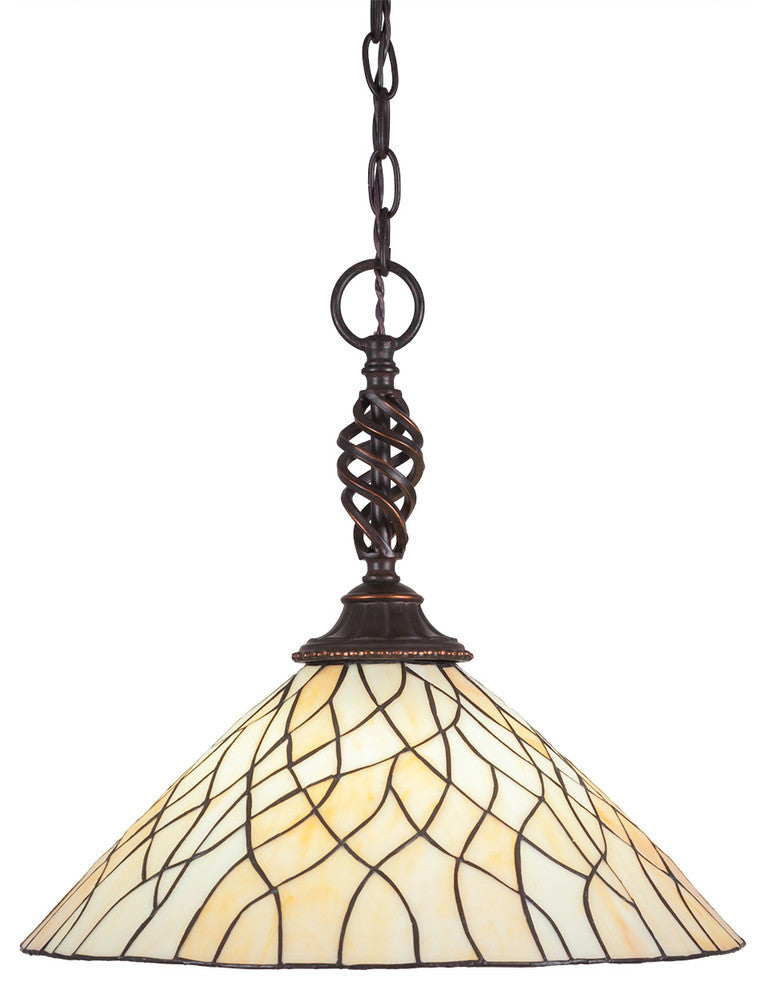 Elegante 1-Light Pendant, Dark Granite/Sandhill Art