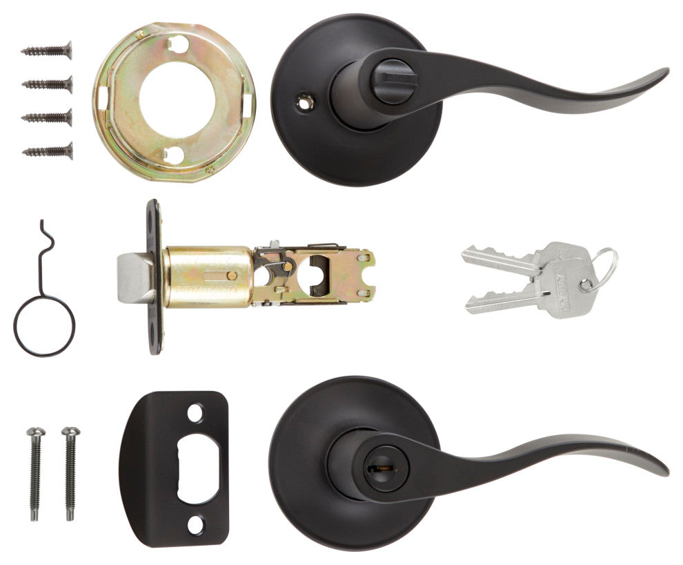 Delaney Hardware Callan Bennett Keyed Entry Lever Set, Black
