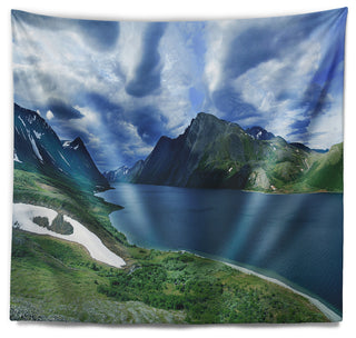 Polar Ural Mountains Panorama Landscape Wall Tapestry, 92"x78"