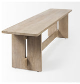 Aida Light Grey Solid Wood Dining Bench