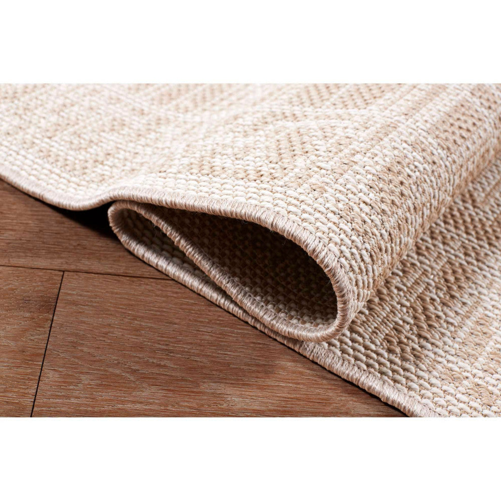 Pavilion Tribal Area Rug, Beige, 6'7"x9'4"