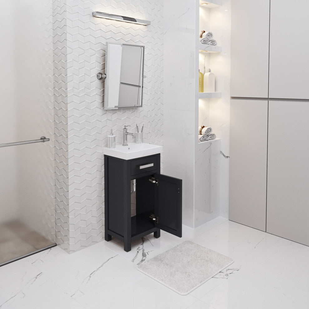 Mia 18 In. Integrated Ceramic Sink Top Vanity in Espresso with Single Faucet