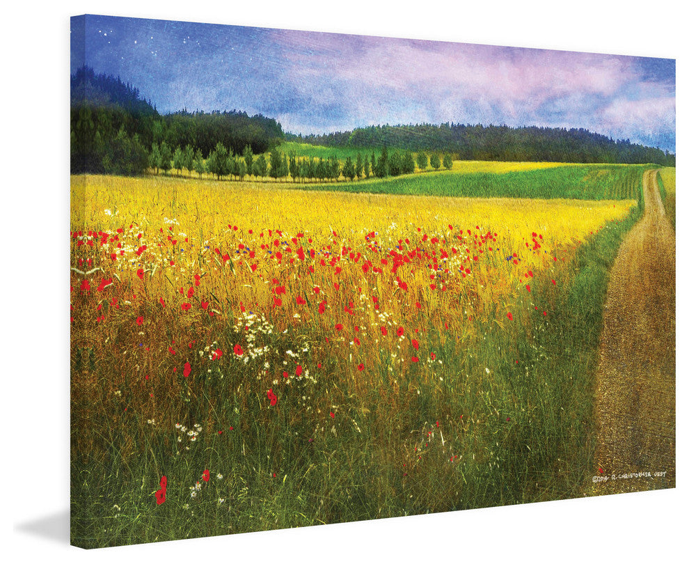 "Barley and Poppies" Painting Print on Canvas by Chris Vest