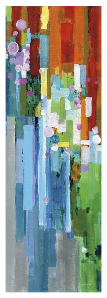 "Rainbow of Stripes III" Digital Paper Print by Danhui Nai, 14"x38"
