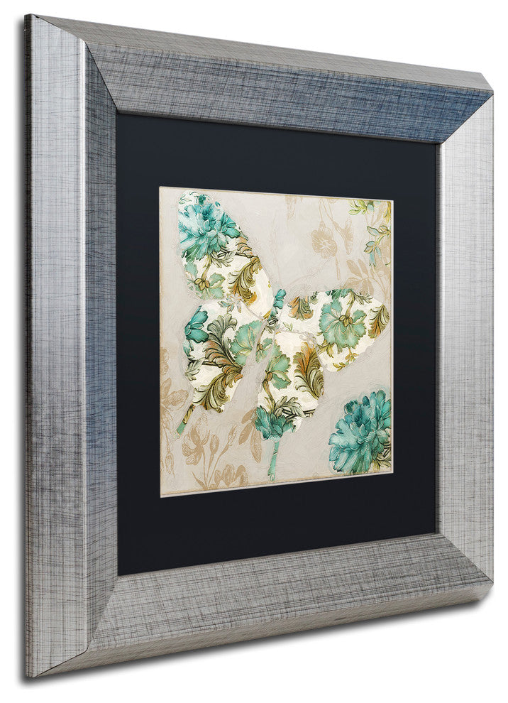 Color Bakery 'Winged Tapestry II' Art, Silver Frame, Black Matte, 11"x11"