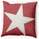 20x20" Big Star Nautical Decorative Indoor Pillow, Ligonberry Red and White