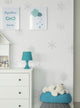 Frozen Winter Snowflakes Peel and Stick Vinyl Wall Sticker, Grey