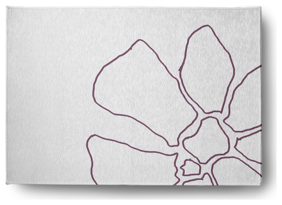Petal Lines Spring Chenille Rug, Purple/White, 5'x7'