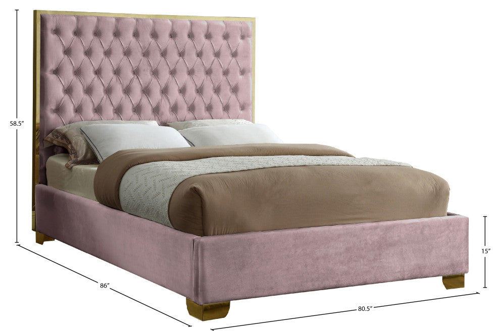 Lana Velvet Bed, Pink, King