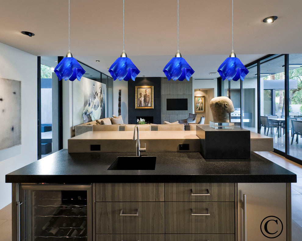 Jezebel Radiance Flame Track Light, Small, Cobalt Blue