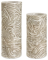 Uttermost Timber Swirl Earth Tone Vases Set of 2
