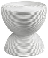 Uttermost Bongo White Rattan Side Table
