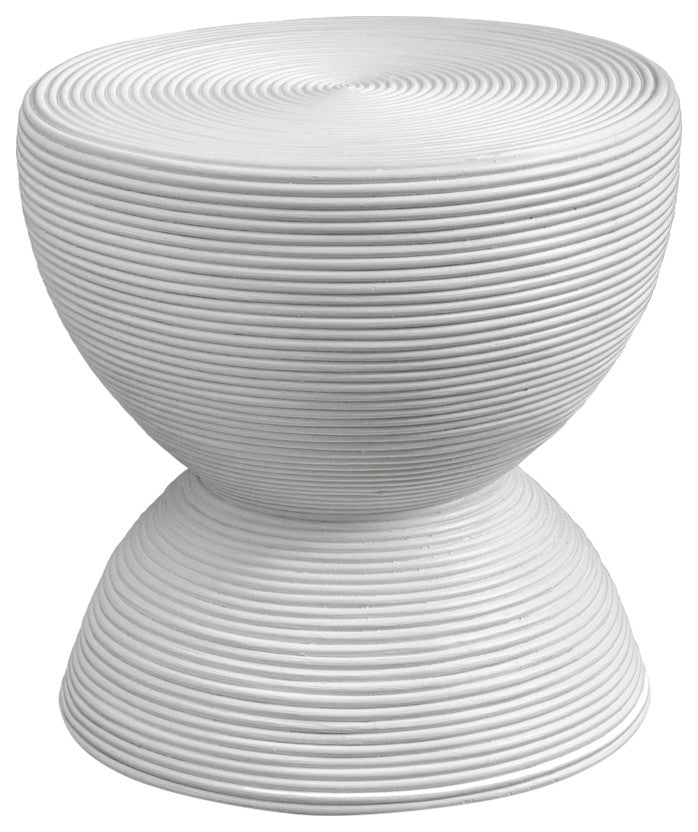 Uttermost Bongo White Rattan Side Table