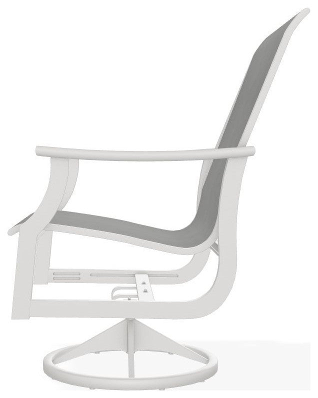 St. Catherine Sling Outdoor Swivel Rocker, Alloy/Snow