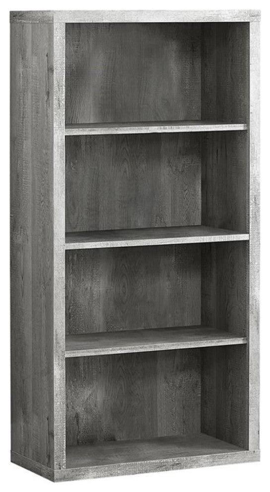 Bookshelf Bookcase Etagere 5 Tier 48"H Office Bedroom Laminate Grey