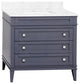 Eleanor 36" Bathroom Vanity, Marine Gray, Carrara Marble
