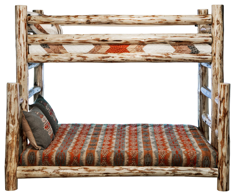 Montana Collection Twin Over Full Bunk Bed, Clear Lacquer Finish