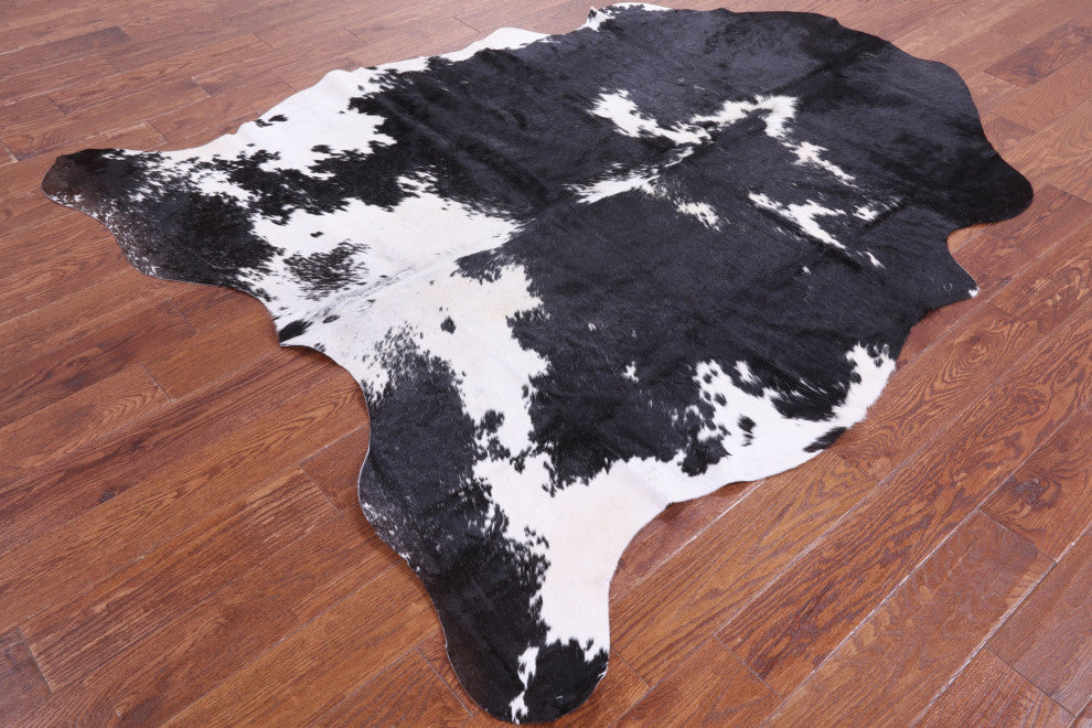 6' 10" X 5' 9" Organic Natural Hair-On Cowhide Area Rug C1666