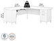 Somerset 72W L Shaped Desk with Storage, White
