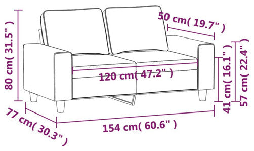 vidaXL Sofa Upholstered Love Seat Sofa for Leisure Light Gray Microfiber Fabric