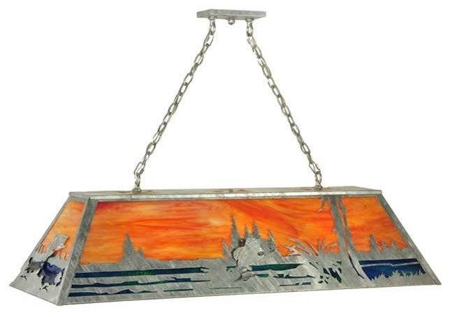 48 Long Leaping Bass Oblong Pendant
