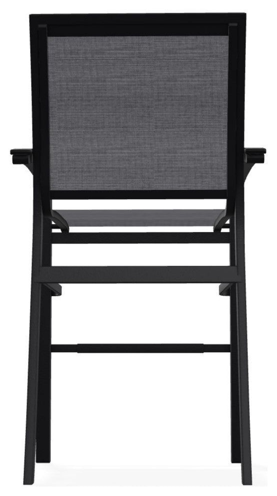 Bazza Sling Bar Height Stackable Outdoor Stool, Augustine Pewter/Black