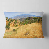Cyprus Landscape Panoramic View Landscape Printed Throw Pillow, 12"x20"
