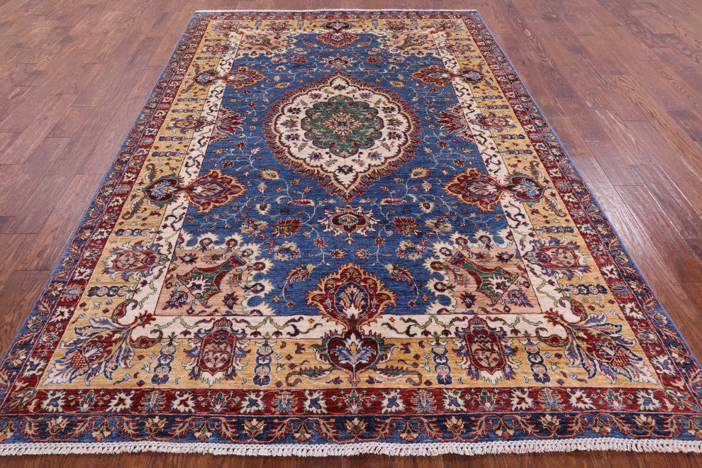 6' 9" X 10' 1" Hand Knotted Persian Tabriz Wool Rug Q10001