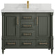 Aberdeen 42 Single Sink Bath Vanity in Pewter Green 2" Calacatta Nuvo