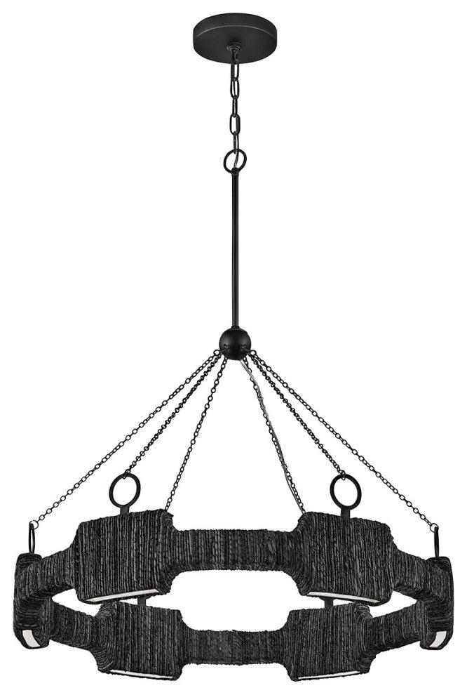 Hinkley Raffi Medium Led Single Tier Chandelier, Carbon Black