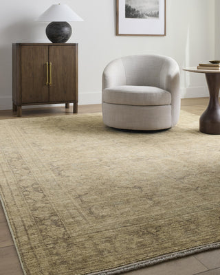 Galey Alix x Livabliss GAHU-2304 Area Rug,Dusty Sage,Ivory,Brown, Tan,6'7"x9'6"