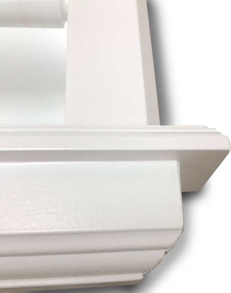 Tampa Recessed Solid Wood Toilet Paper Holder 7 x 8.5, White Enamel
