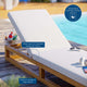 Lounge Chair Chaise, Wood, Brown Natural White, Modern, Outdoor Patio Bistro
