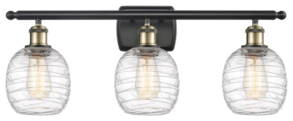 Innovations 516-3W-BAB-G1013 3-Light Bath Vanity Light, Black Antique Brass