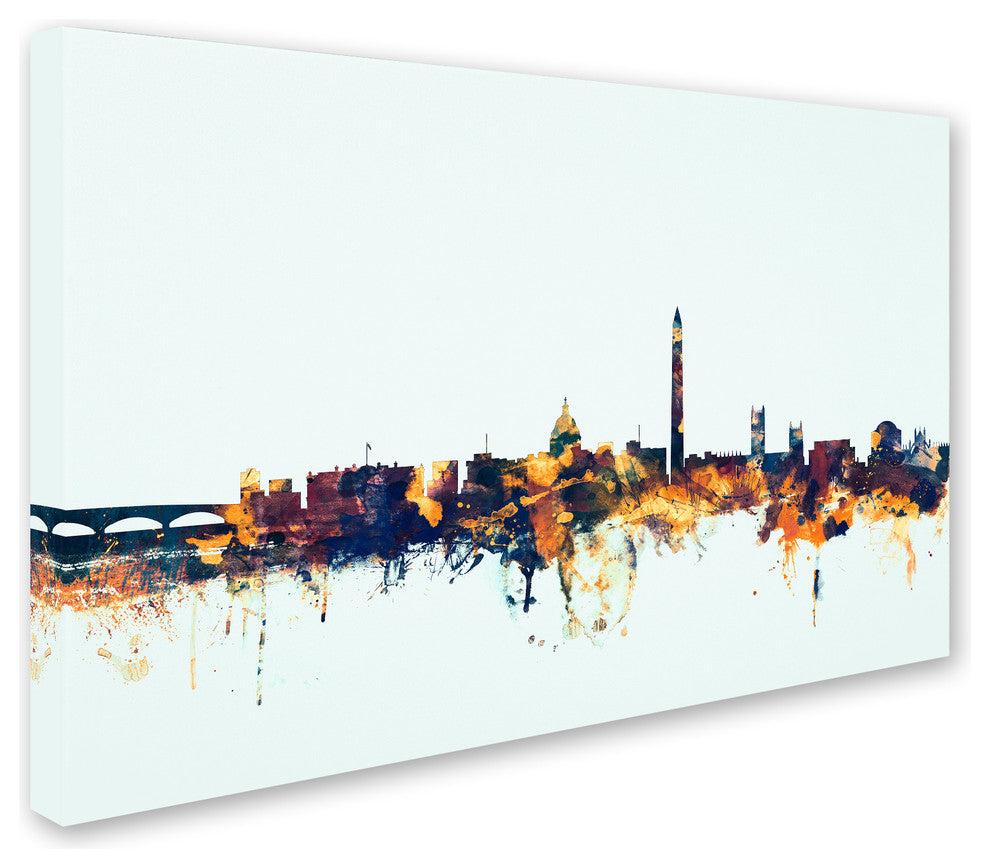 Michael Tompsett 'Washington DC Skyline Blue' Canvas Art, 16x24