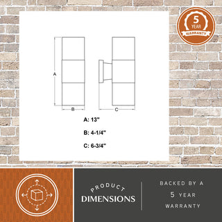 Chiasso Aluminum Integrated LED Black Outdoor Wall Lantern with Up Down Lighting