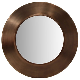 Sphere Iron Frame Mirror, Brown, 24" W x 2" D x 24" H