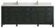 Sonoma 84 Double Sink Reeded Bath Vanity in Dark Forest Green 2" White Quartz