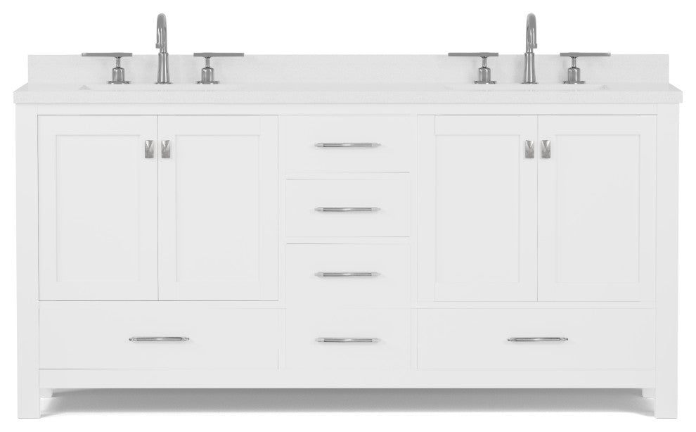 Caroline Avenue 72" Double Bathroom Vanity Set, White