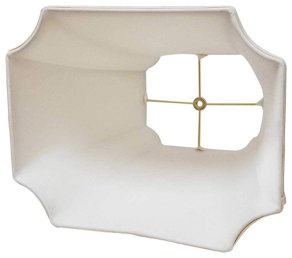 Royal Designs Rectangle Inverted Cut Corners Lamp Shade, White, 17x17x13