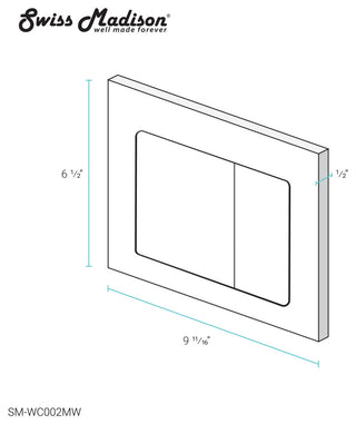 Wall Mount Dual Flush Actuator Plate, Matte White