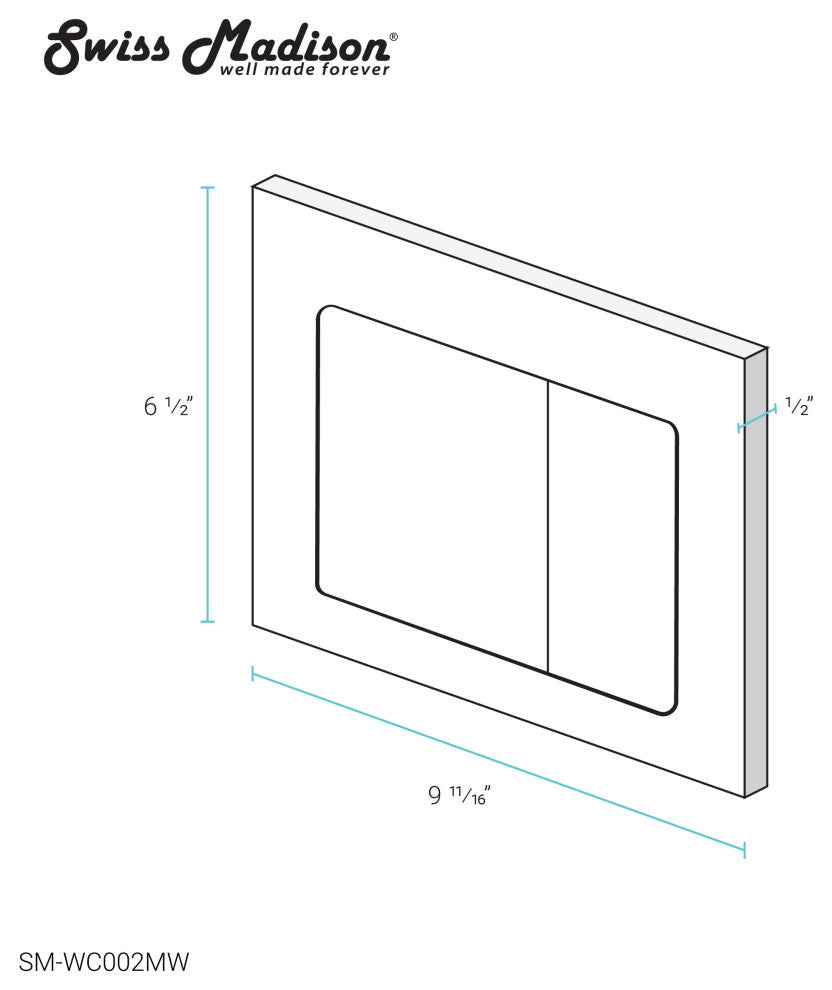 Wall Mount Dual Flush Actuator Plate, Matte White