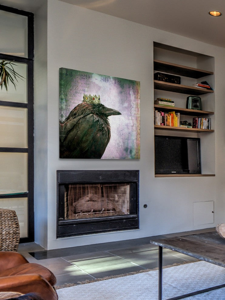 Marmont Hill, "Crow King" by Morgan Jones Painting on Wrapped Canvas, 40x40